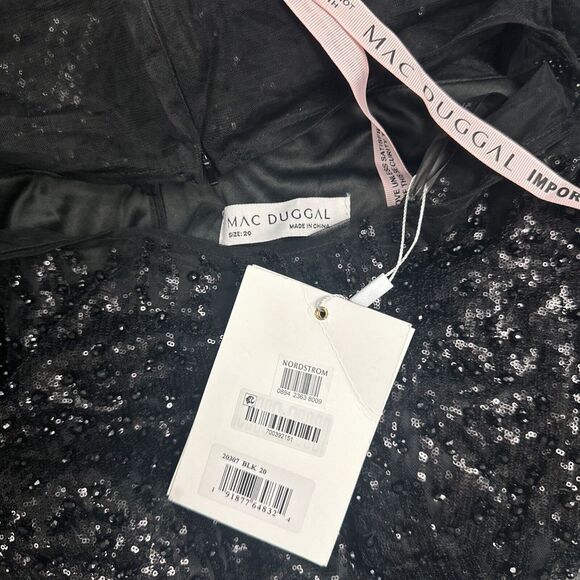 NWT Mac Duggal [ 20‎ ] 20307 Jewel Encrust  Illusion Long Sleeve A Line Gown - Picture 4 of 6